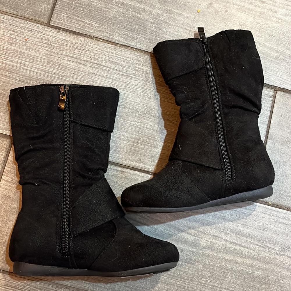Black boots little girls size 10 - Picture 4 of 6